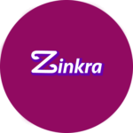 A purple circle with the word zinkra on it, representing Zinkra Casino's exciting Free Spins feature.